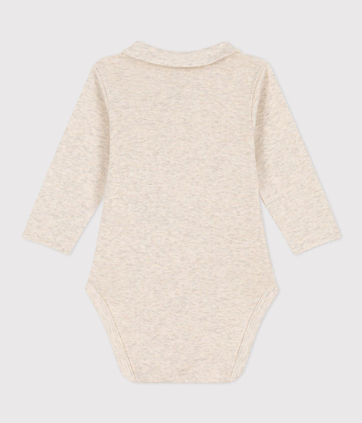 BODY A MANICA LUNGA CON COLLETTO IN COTONE PER BEBÈ A085E 02 PETIT BATEAU 