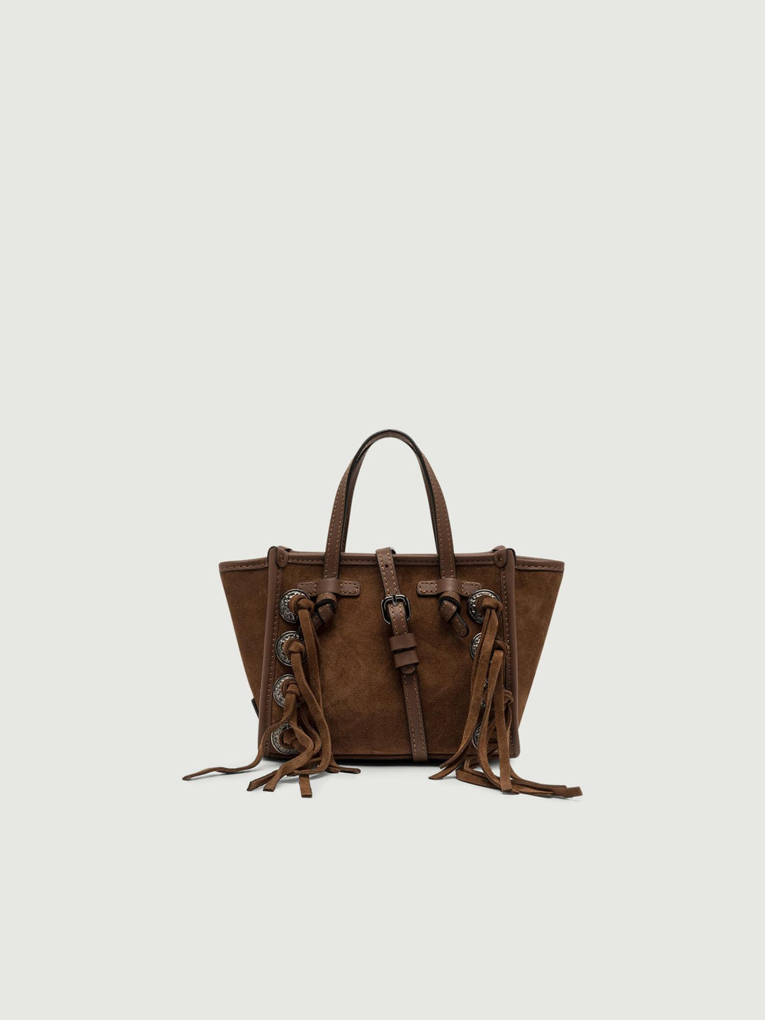 MISS MARCELLA CON FRANGE IN CAMOSCIO COGNAC BS 12085 CM FR 099099 GIANNI CHIARINI 