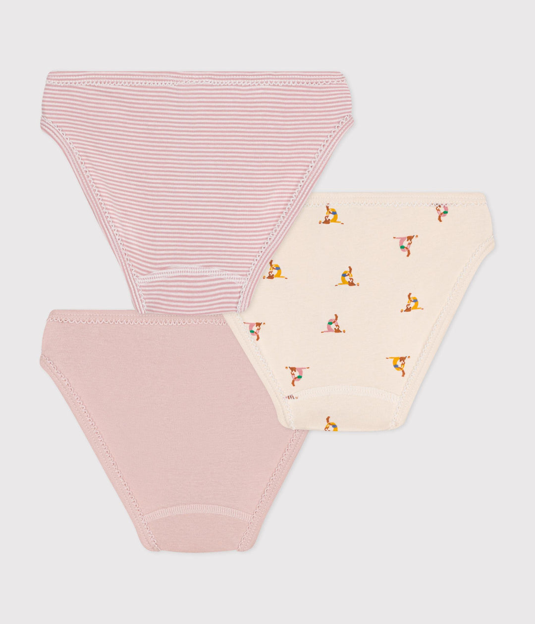 CONFEZIONE DA 3 SLIP ROSA BAMBINO IN COTONE A0A41 00 PETIT BATEAU 