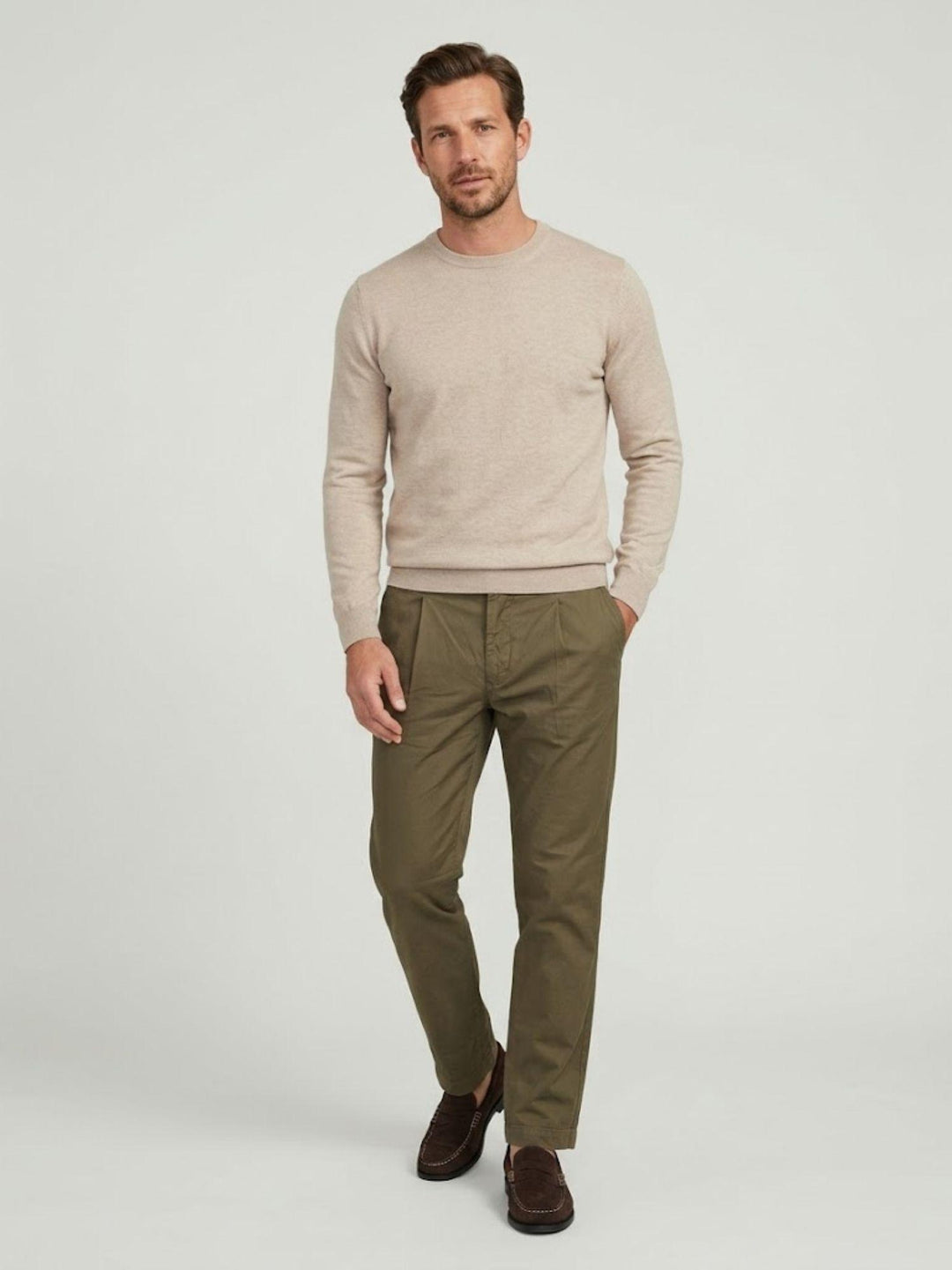 Pantalone chino in cotone verde salvia BU26S33PAPA1461TWILL 306 ANDREA MORANDO 