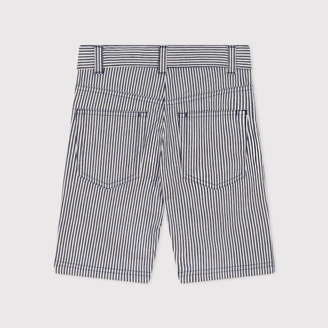Bermuda Bambino In Tela Di Cotone A Righe A06KU 01 PETIT BATEAU 