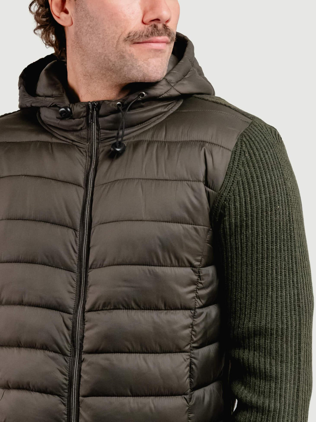GIUBBOTTO TRAPUNTATO CON INSERTI IN MAGLIA VERDE BOSCO 4312225 327 ANDREA MORANDO 
