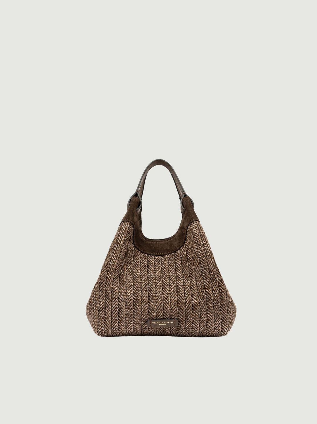 Borsa Dua in paglia intrecciata choco media BS 12339/COMM PGLSPG 13840 GIANNI CHIARINI 