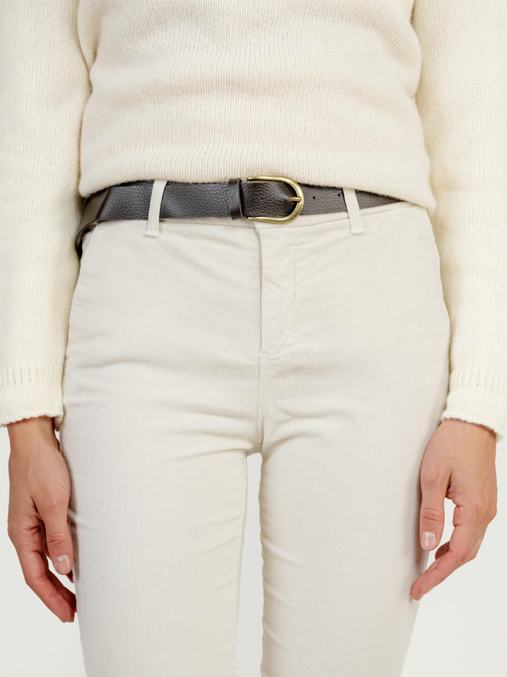 PANTALONE A TROMBETTA PANNA IN VELLUTO 824W21 BURRO ANDREA MORANDO 