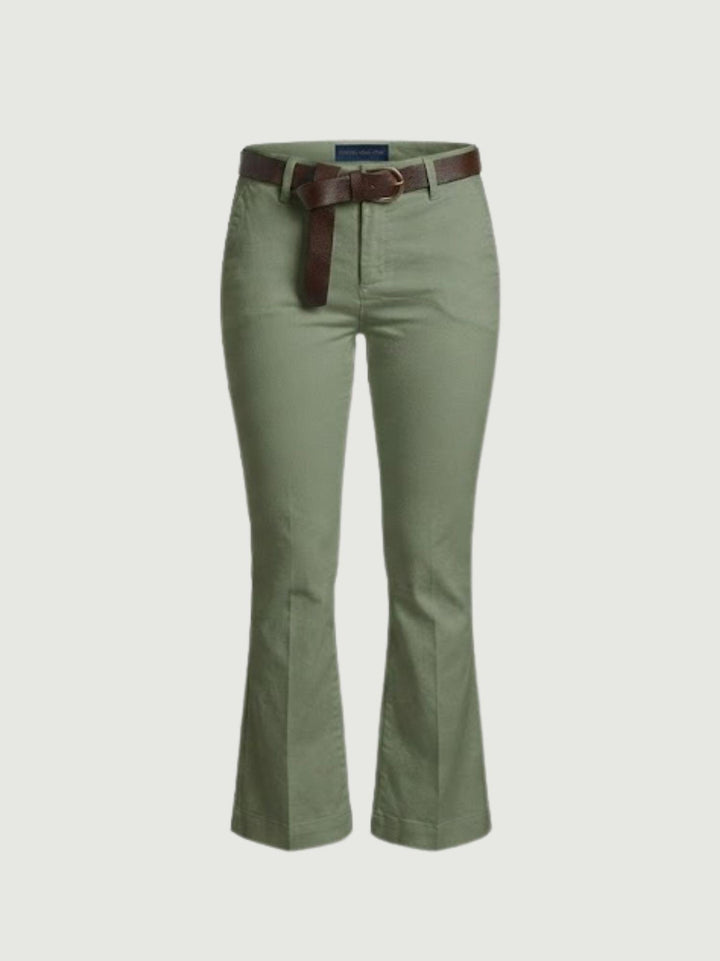 Pantalone a trombetta in cotone verde 824MA SALVIA ANDREA MORANDO 