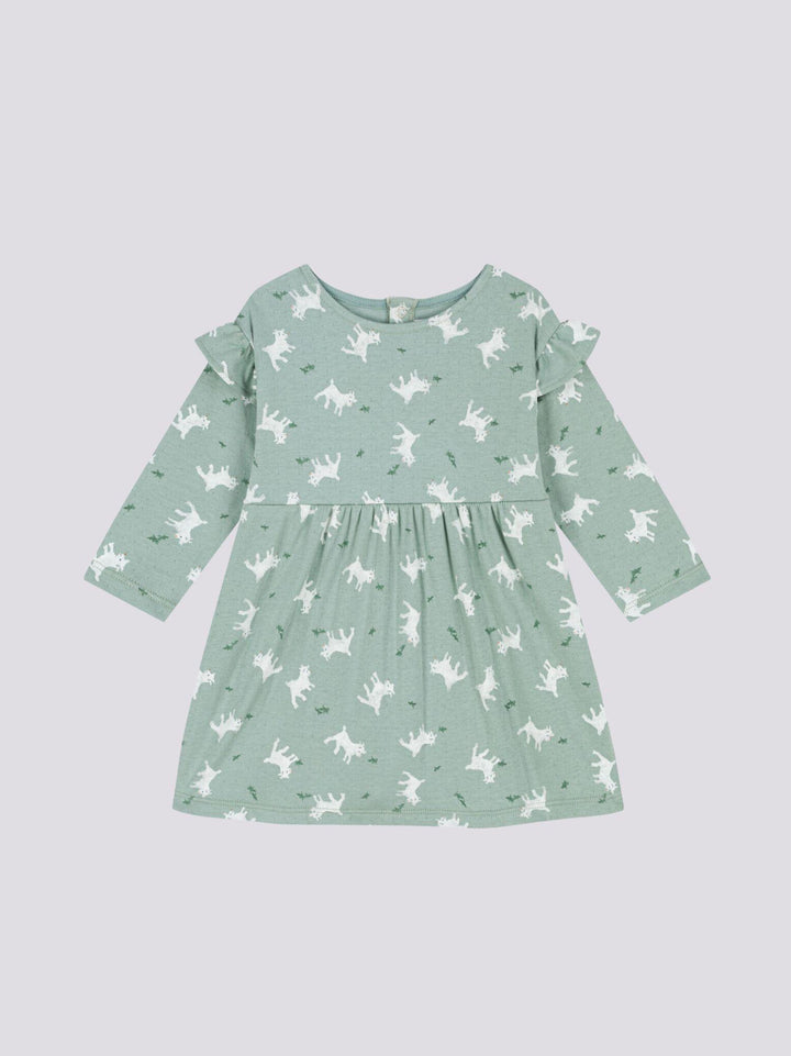ABITO IN TUBIQUE CON MANICHE LUNGHE E STAMPA A090K 01 PETIT BATEAU 
