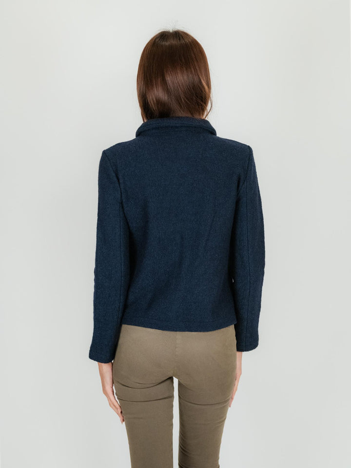 GIACCA in LANA COTTA blu 245C1181 304 ANDREA MORANDO 