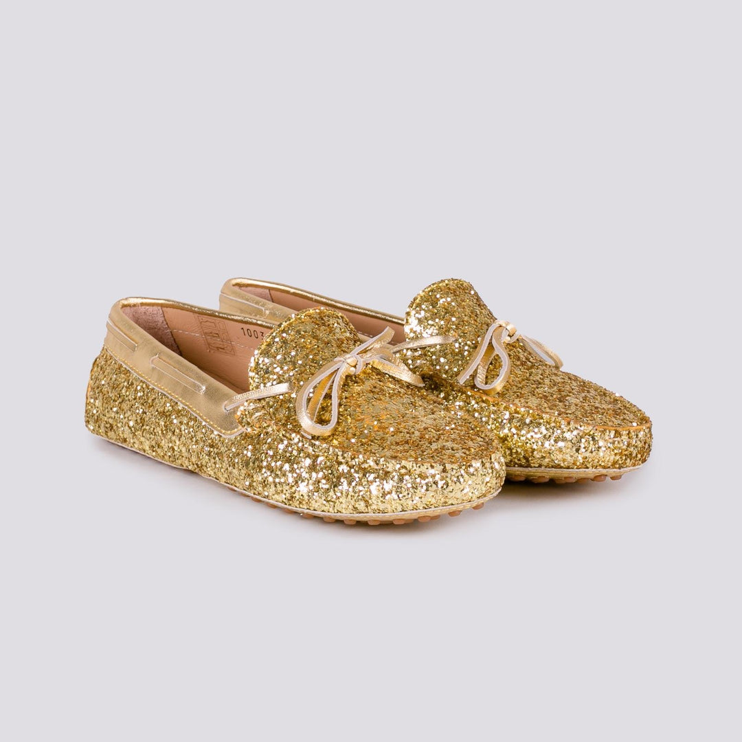 MOCASSINO CON GOMMINI IN GLITTER 1003/GLITTER ORO ANDREA MORANDO 