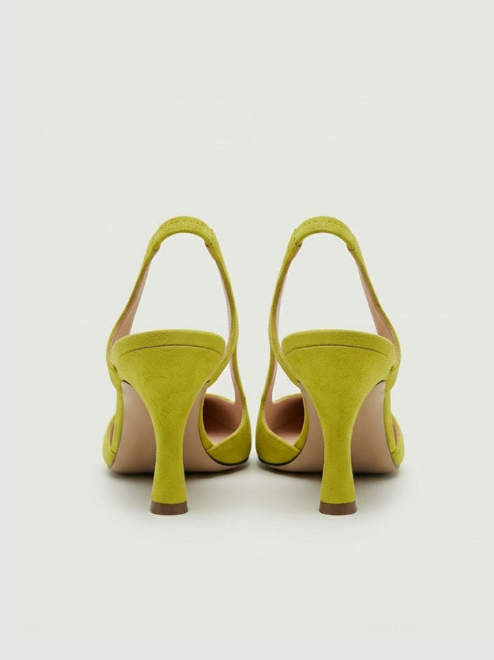 Décolleté slingback in pelle scamosciata lime S260 LIME ANDREA MORANDO 