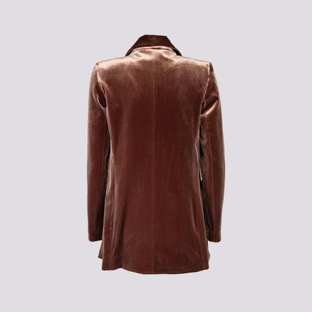 BLAZER APERTO IN VELLUTO MARRONE 1437/289 75 ANDREA MORANDO 