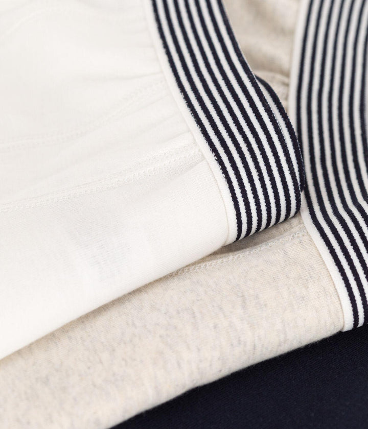 CONFEZIONE DA 3 BOXER BAMBINO IN COTONE TINTA UNITA A0891 00 PETIT BATEAU 