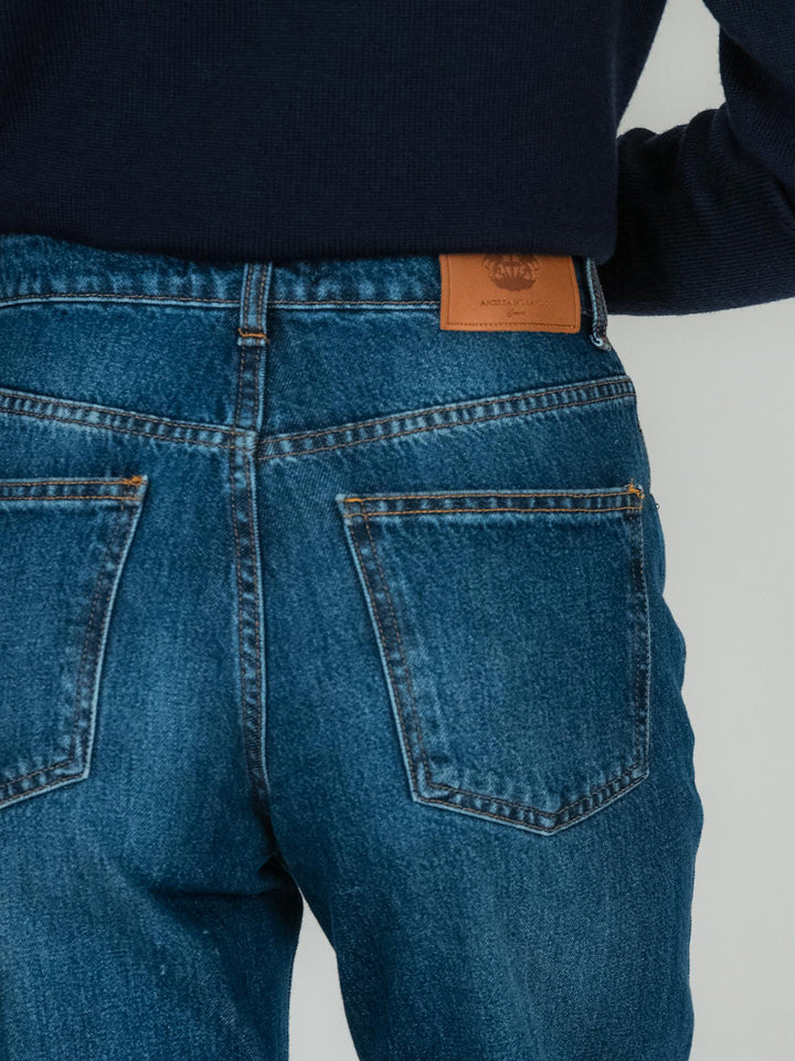 JEANS 5 TASCHE A PALAZZO LAVAGGIO MEDIO 805343NOR MEDIO ANDREA MORANDO 