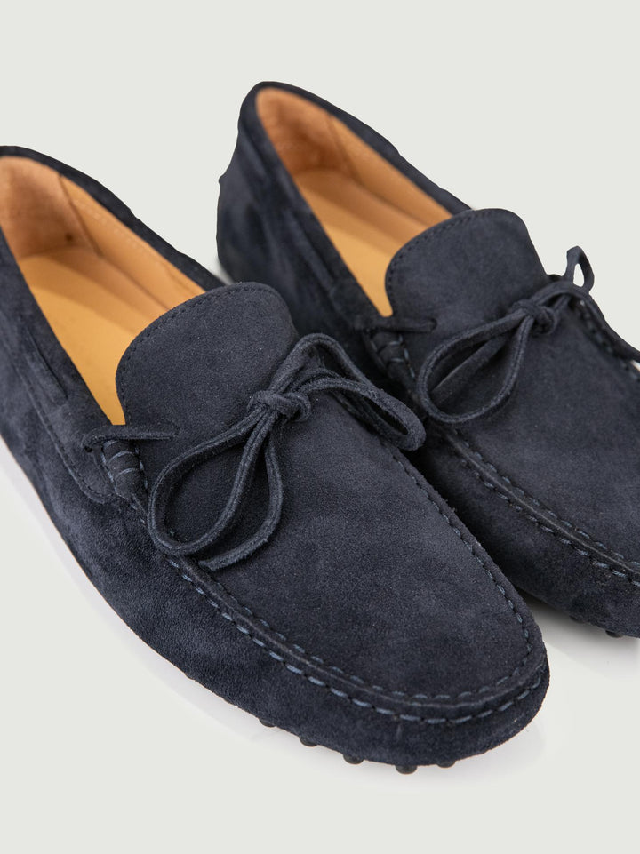 Mocassino gommini in pelle scamosciata navy KALEIDO 419 ANDREA MORANDO 