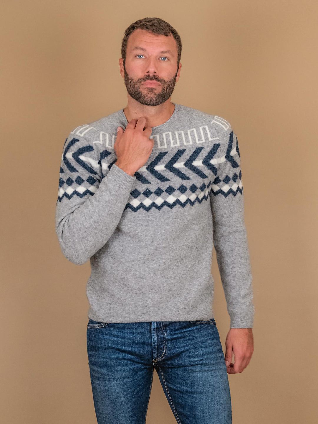 GIROCOLLO IN MISTO LANA MERINO CON MANICA RAGLAN 0097 0053 FIESOLI DANIELE 