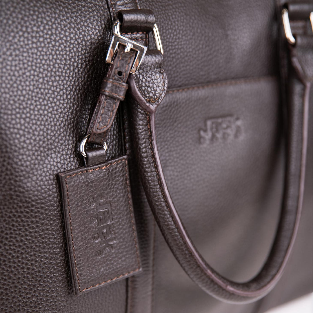 BORSONE DA VIAGGIO IN PELLE MARTELLATA MARRONE ATLA 06 JACK LEATHER 