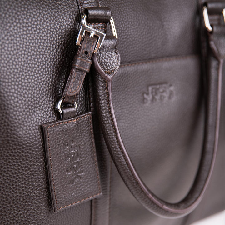BORSONE DA VIAGGIO IN PELLE MARTELLATA MARRONE ATLA 06 JACK LEATHER 