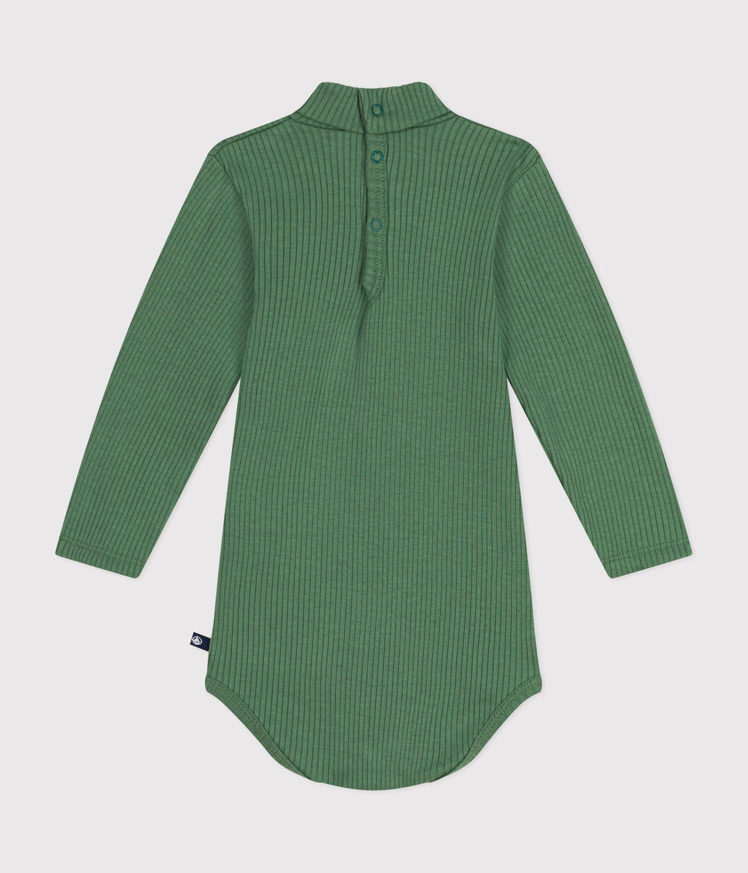 Body a tinta unita verde a maniche lunghe e collo a lupetto A0BQA 01 PETIT BATEAU 