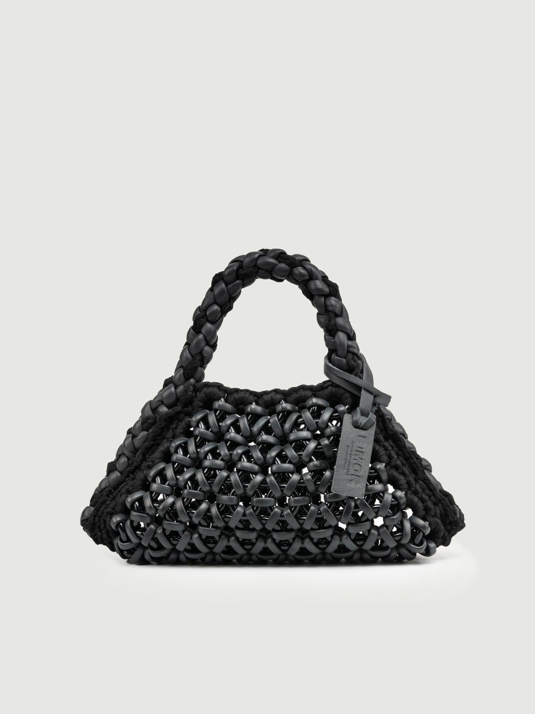 BORSA CRUSH IN RESINA E PELLE NERA SMALL CRUSH NERO BIMOR 