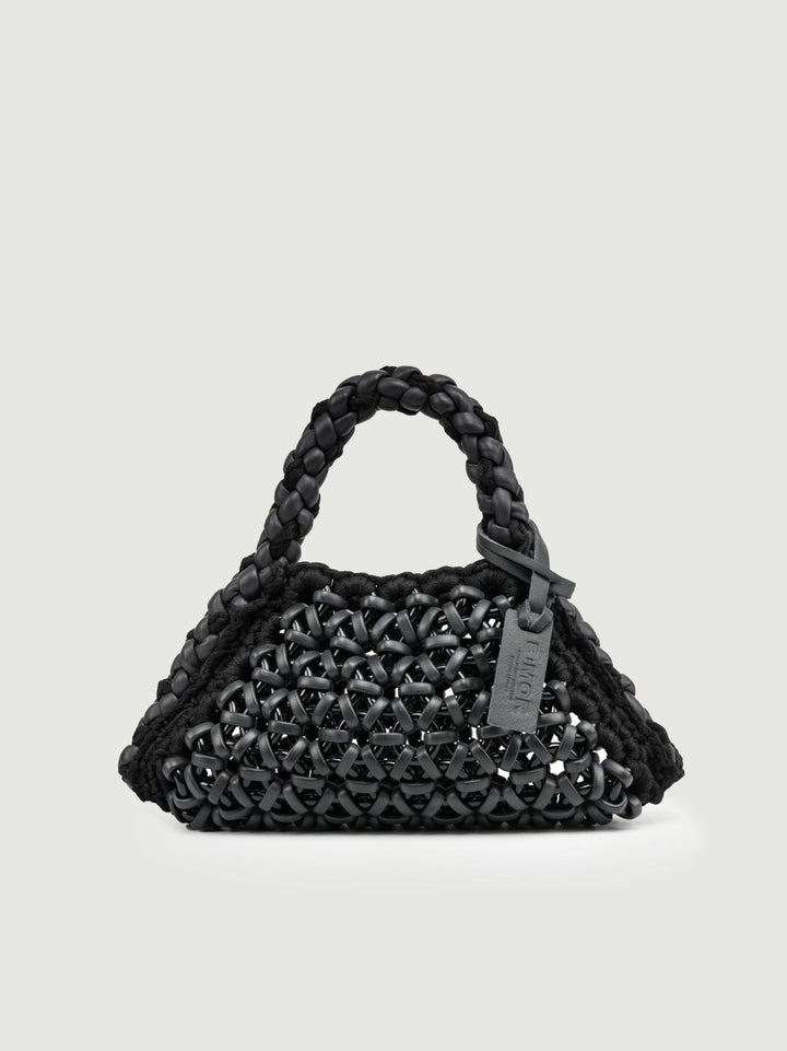 BORSA CRUSH IN RESINA E PELLE NERA SMALL CRUSH NERO BIMOR 