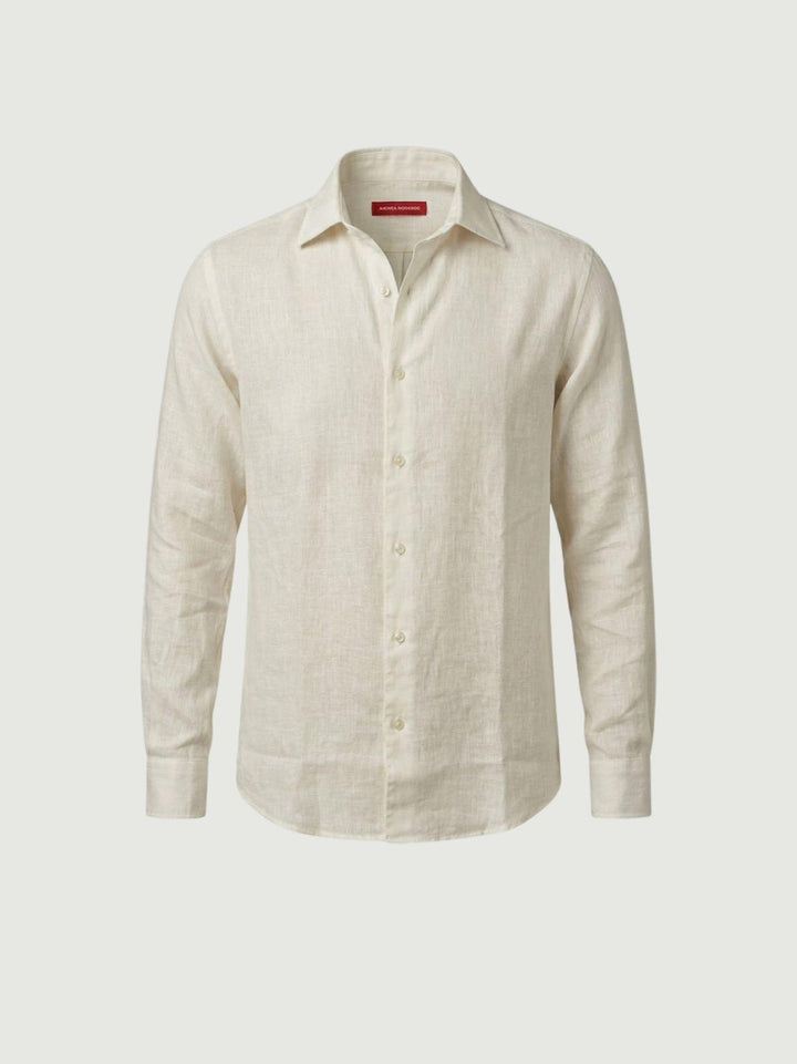 camicia in lino color bianco naturale 9432900 100 ANDREA MORANDO 