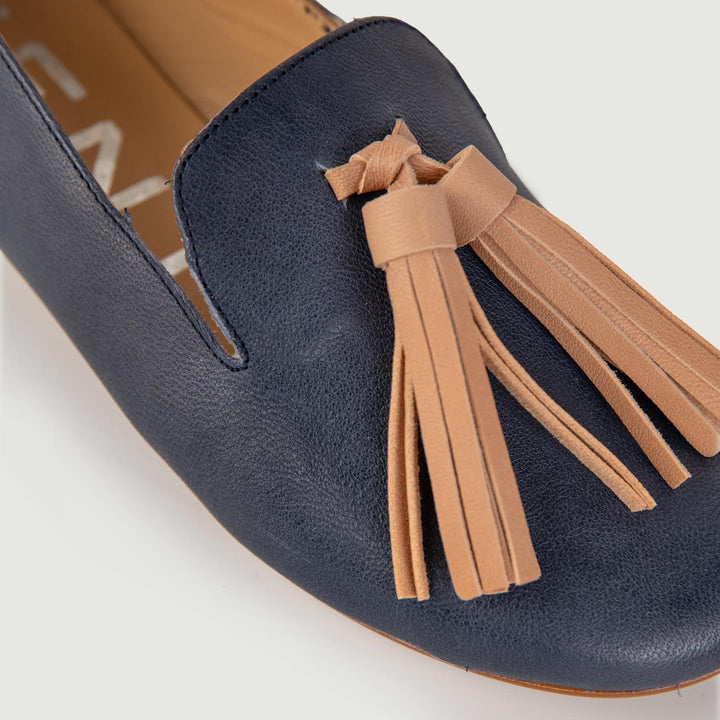 MOCASSINO IN NAPPA BLU CON MAXI NAPPINA 13285 MARINE VIENTY 
