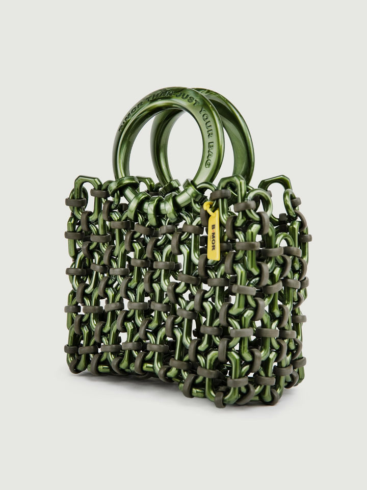 BORSA DOLL IN RESINA VERDE METALLIZZATO DOLL METALLIC GREEN BIMOR 