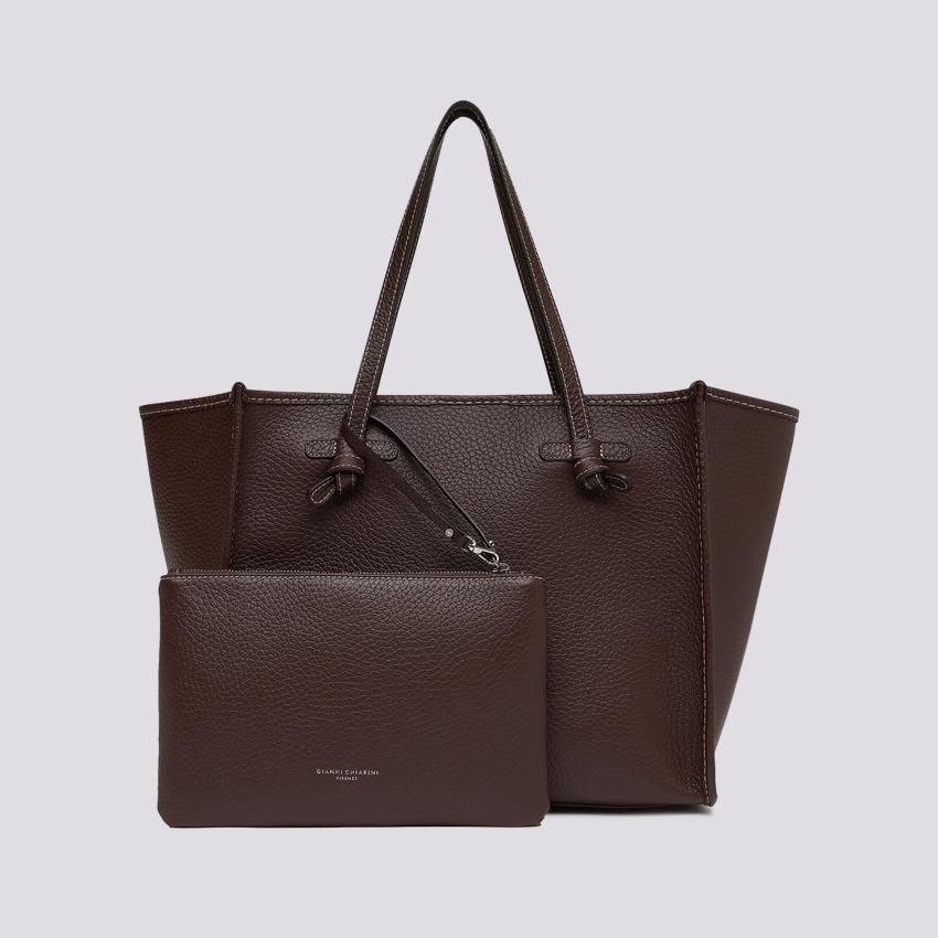 Shopping Marcella in pelle martellata testa di moro BS 9330 HKG 9017 GIANNI CHIARINI 