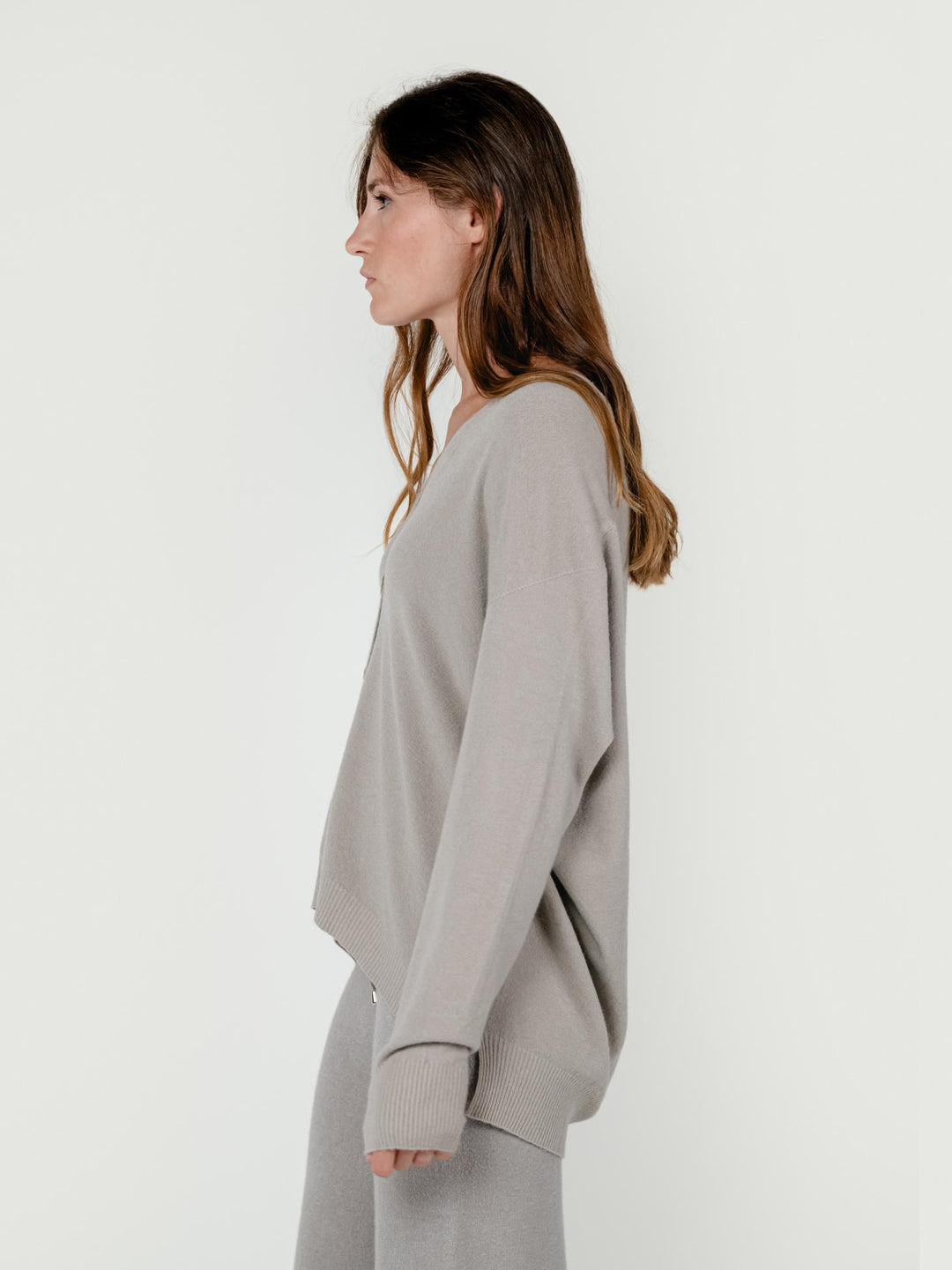 CARDIGAN CON BOTTONI TORTORA 022031 0447 BIMOR 