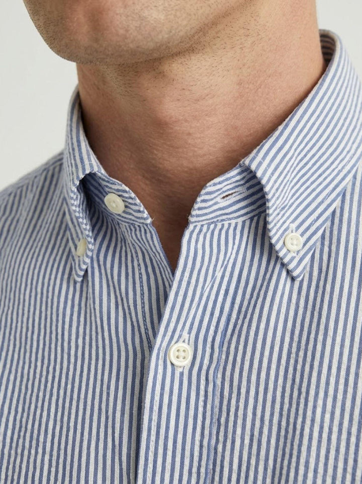 Camicia in cotone a righe bianche e azzurro BRAD/SEB16S35 02 BAGGIES 