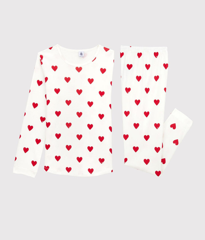 PIGIAMA BAMBINO FANTASIA CUORI IN MOLLETON A00FR 01 PETIT BATEAU 