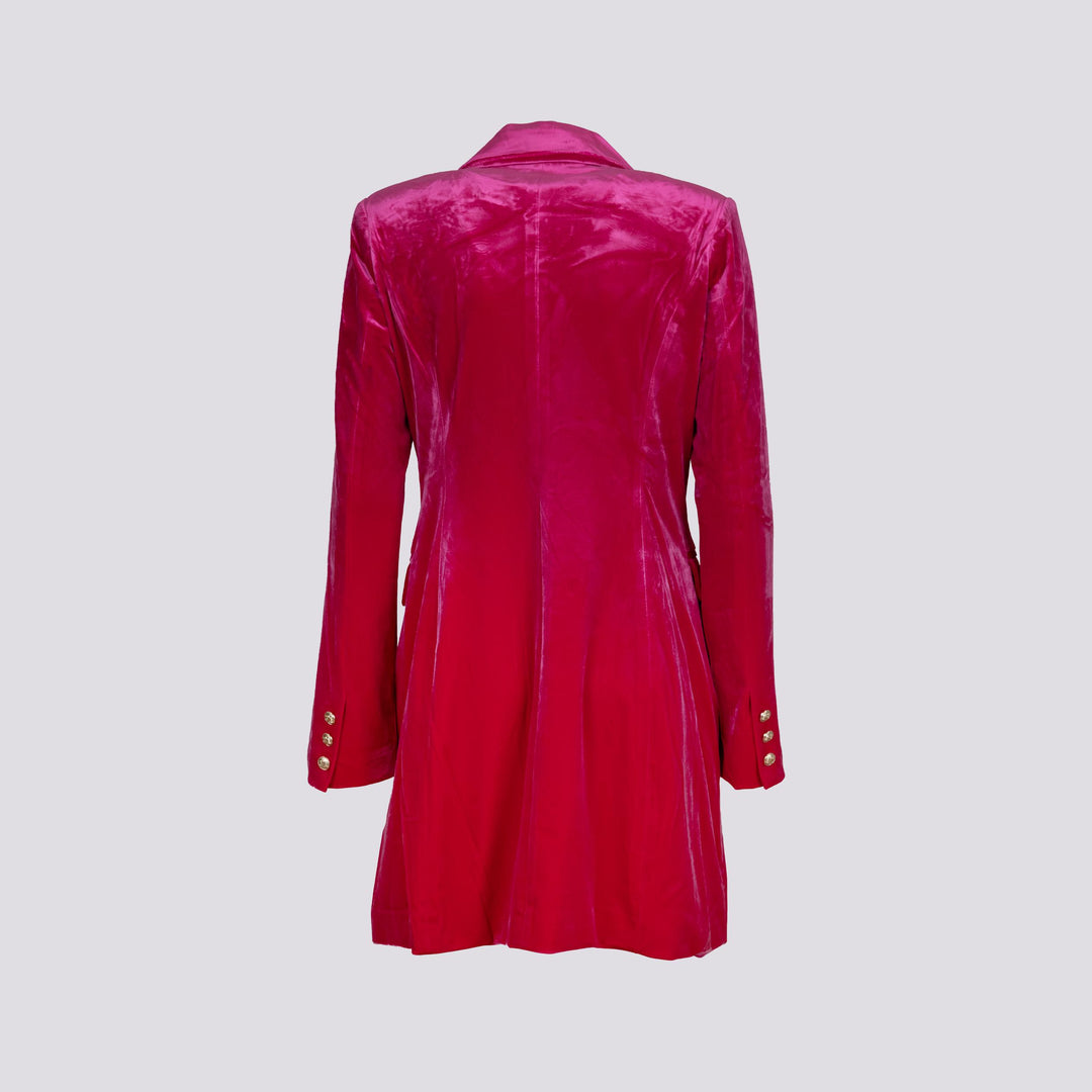 Cappottino doppiopetto in velluto fucsia V2020 FUCSIA ANDREA MORANDO 