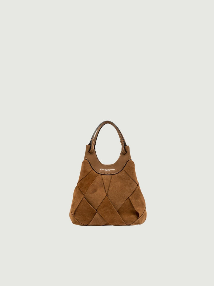 Borsa Dua in camoscio trama geometrica piccola BS 12348 INT-CM 1478 GIANNI CHIARINI 