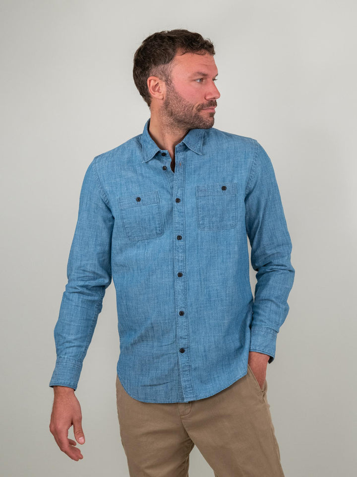 CAMICIA IN DENIM CON BOTTONI A CONTRASTO YORK 01 DEPERLU 