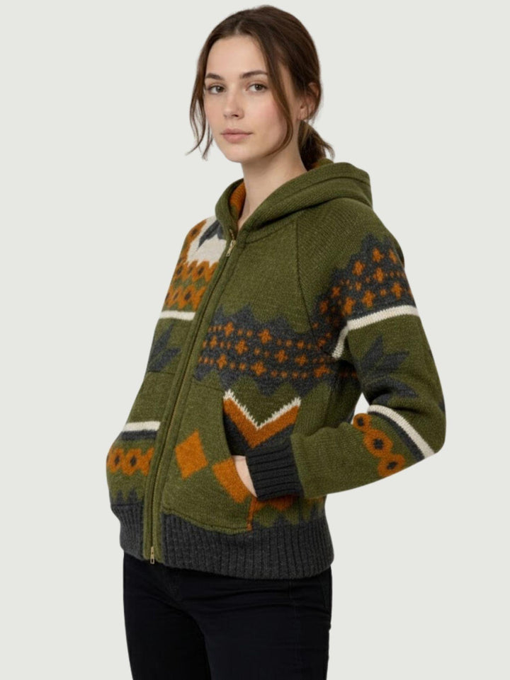 MAGLIONE CON CAPPUCCIO E  ZIP MULTICOLOR MENANDROD MILITARE ANDREA MORANDO 