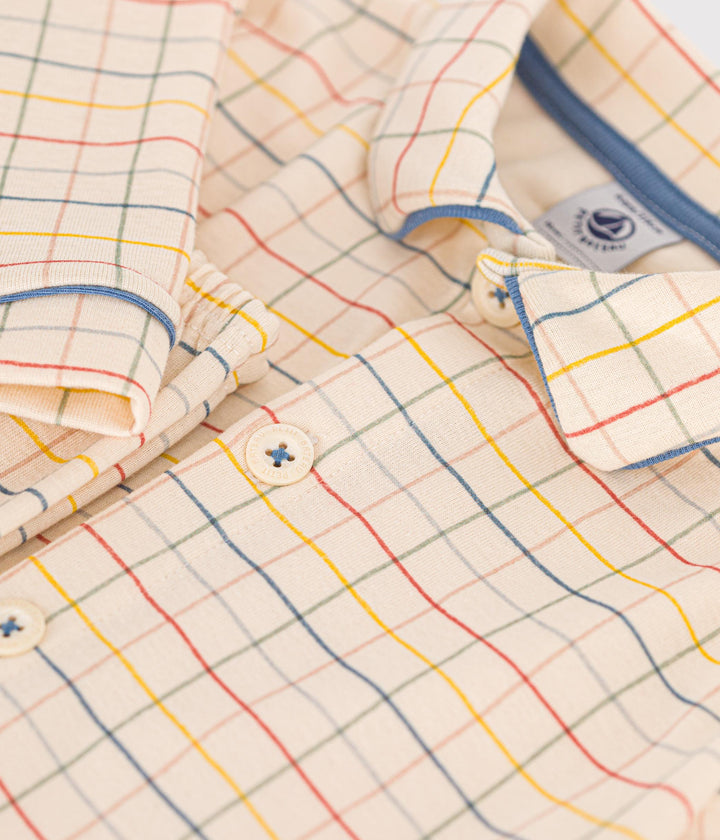 Pigiama a quadri multicolor in cotone con stampa a quadri bambino A0BT2 01 PETIT BATEAU 