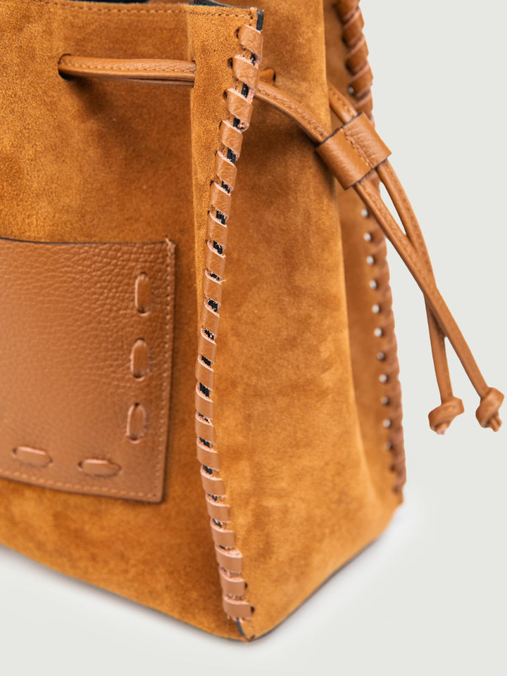 BORSA POCAHONTAS IN CAMOSCIO CUOIO POCAHONTAS CUOIO BIMOR 