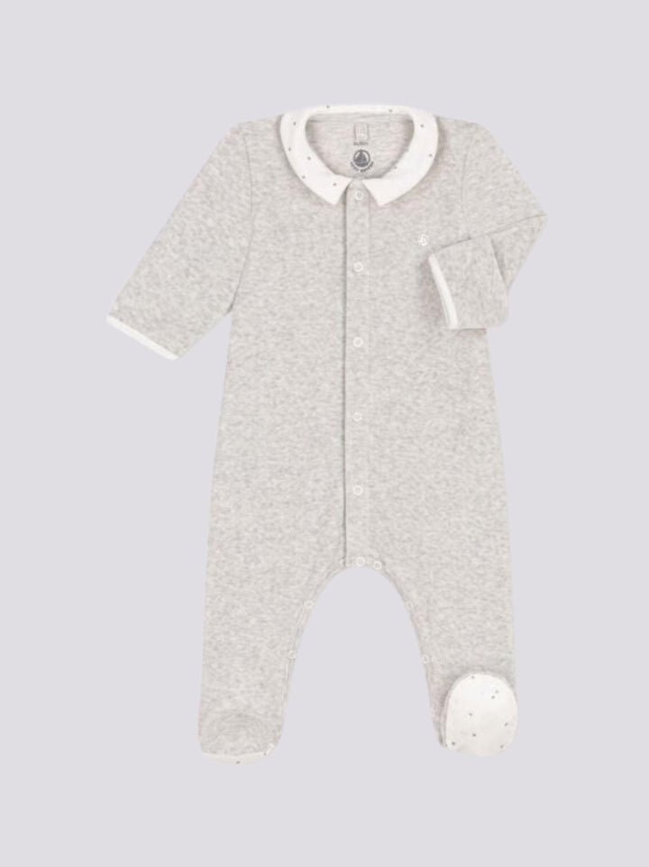 PIGIAMA BEBÈ IN CINIGLIA GRIGIO A09H5 01 PETIT BATEAU 