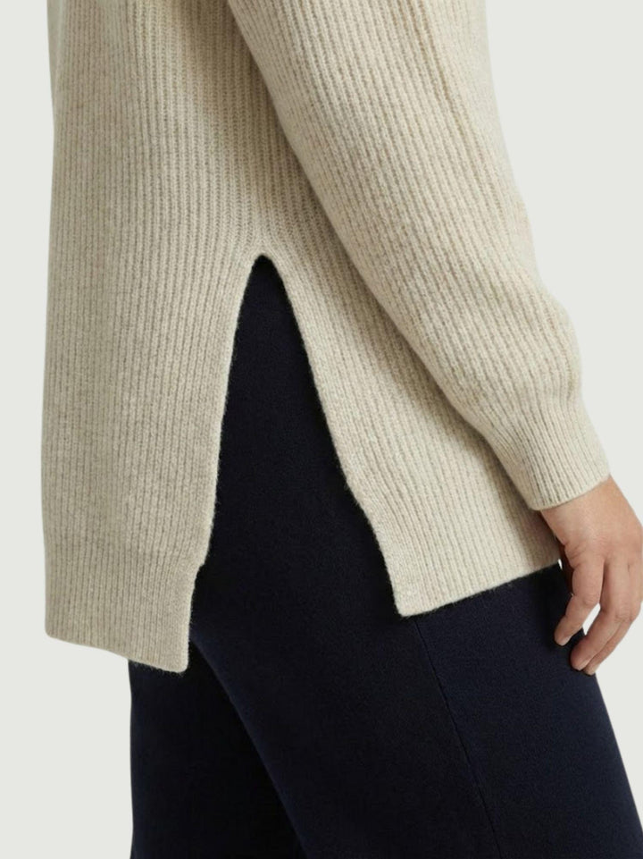 Maglia girocollo in lana e cashmere panna 14264M NATURALE ANDREA MORANDO 