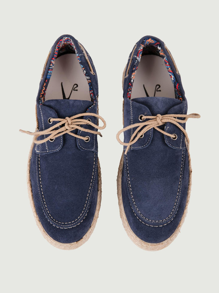 MOCASSINO DA BARCA BLU CON SUOLA IN CORDA