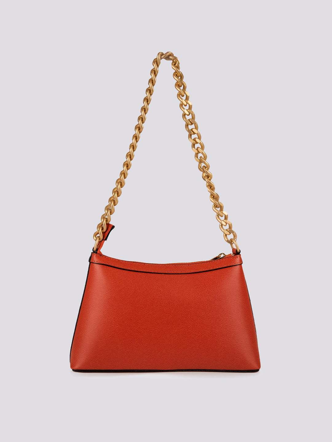 BORSA  CON CATENA ORO OPACA "QUEEN" IN PELLE MATTONE QUEEN ROSSO BIMOR 
