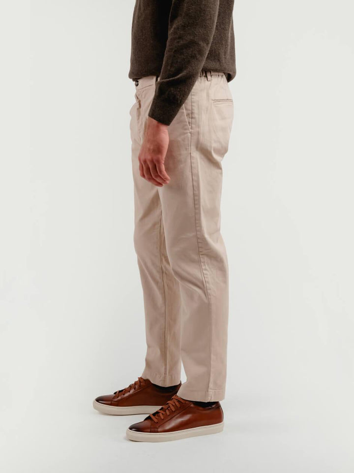 PANTALONE CON PENCES IN COTONE BEIGE BU26W33PAPA 112 ANDREA MORANDO 