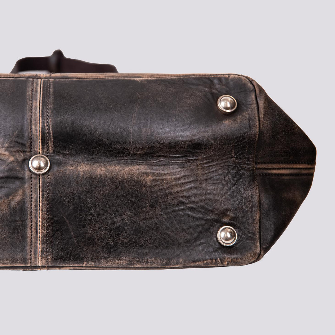 BORSONE IN VIAGGIO IN PELLE MARRONE EFFETTO VINTAGE INTERNATIONAL INTE 06 JACK LEATHER 