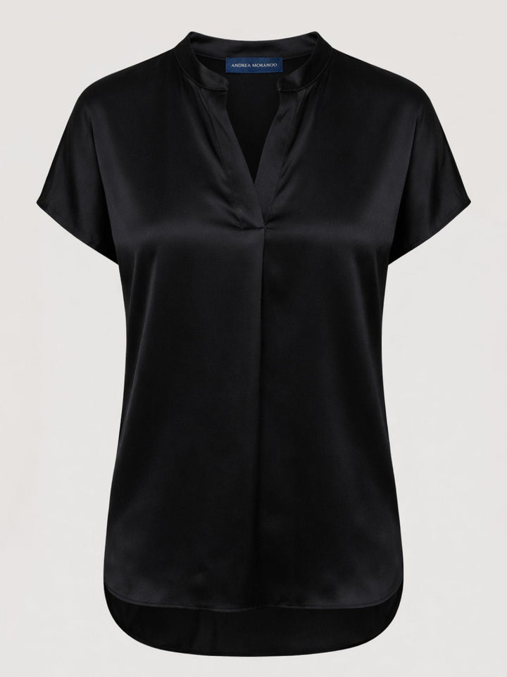 Blusa in raso nera M9237 NERO ANDREA MORANDO 
