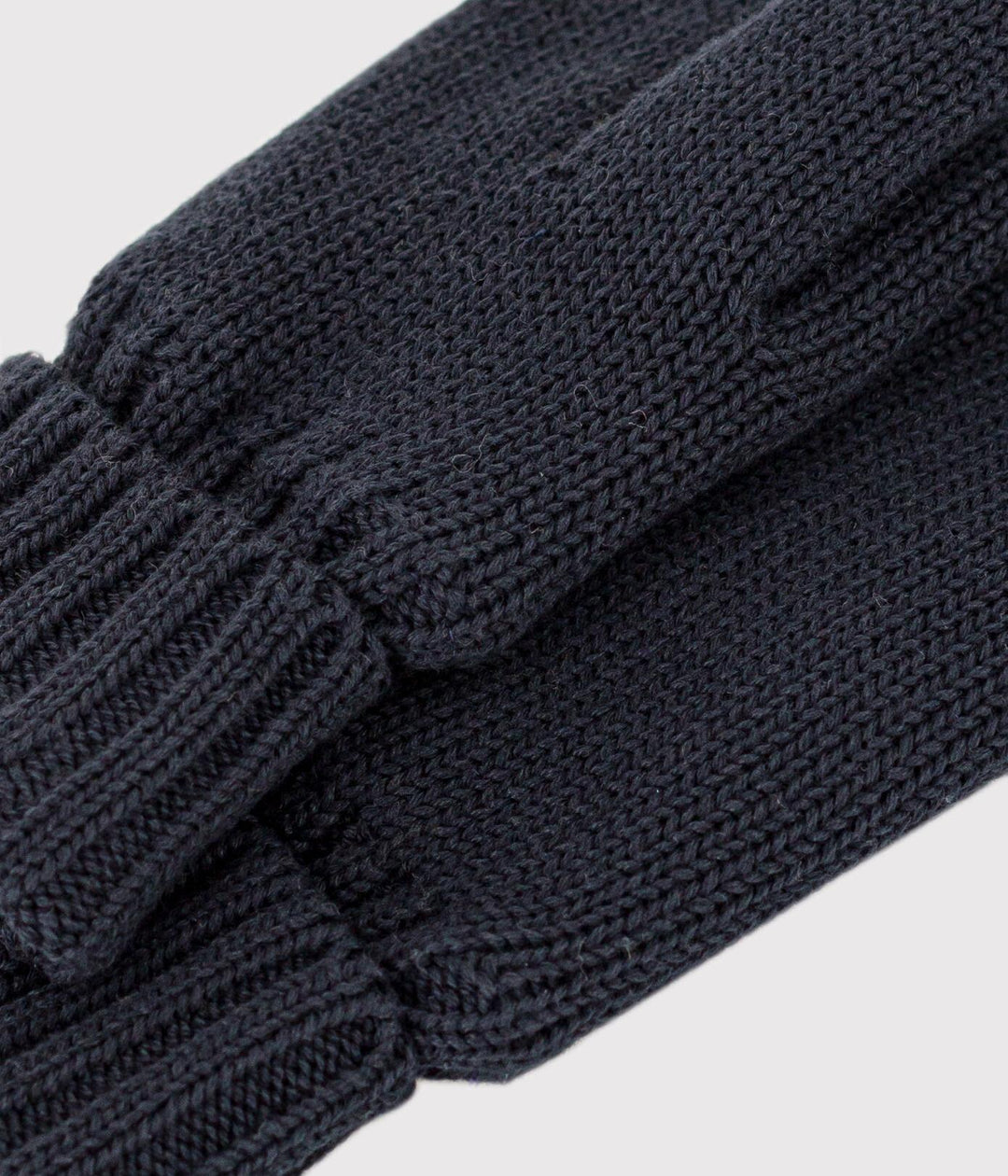 MUFFOLE IN MAGLIA CON FODERA IN PILE BLU<BR/> A08CY 04 PETIT BATEAU 