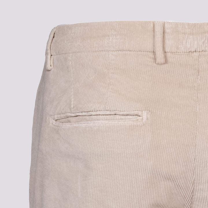 PANTALONE IN VELLUTO BEIGE CON TASCA A FILO T502/THI 011 NOLAB 
