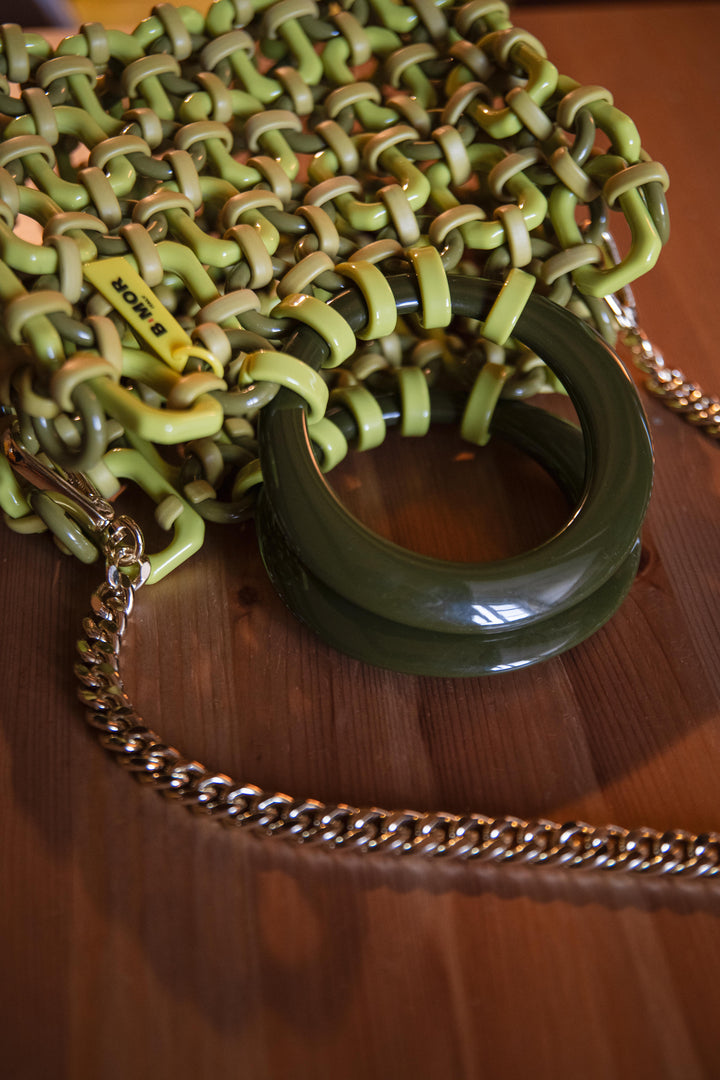 BORSA CON MANICI IN RESINA MULTICOLOR LIME "DOLL" DOLL LIME BIMOR 