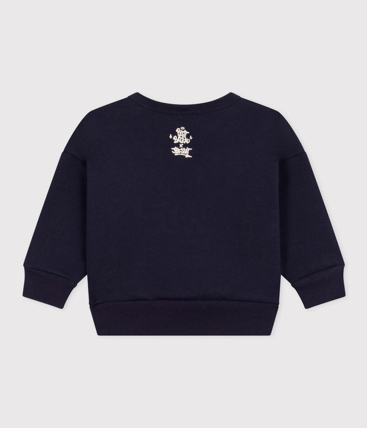 FELPA IN TESSUTO FELPATO BLU PER BEBÈ A08QP 03 PETIT BATEAU 