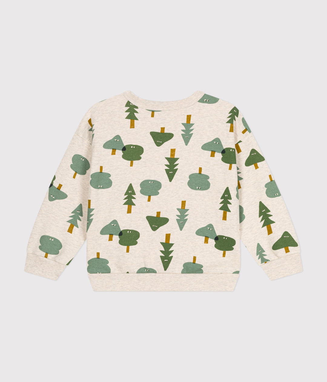 Maglia beige in tessuto felpato con fantasia bosco A0BIG 03 PETIT BATEAU 