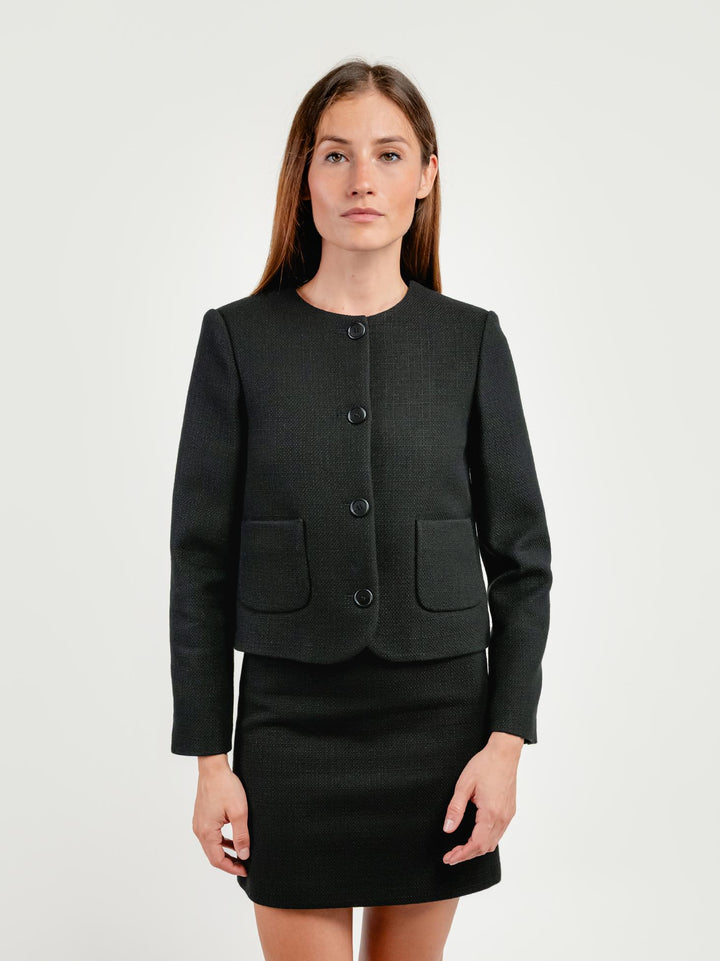 GIACCA MONOPETTO CON COLLO ROTONDO NERA 4423 N008 ANDREA MORANDO 