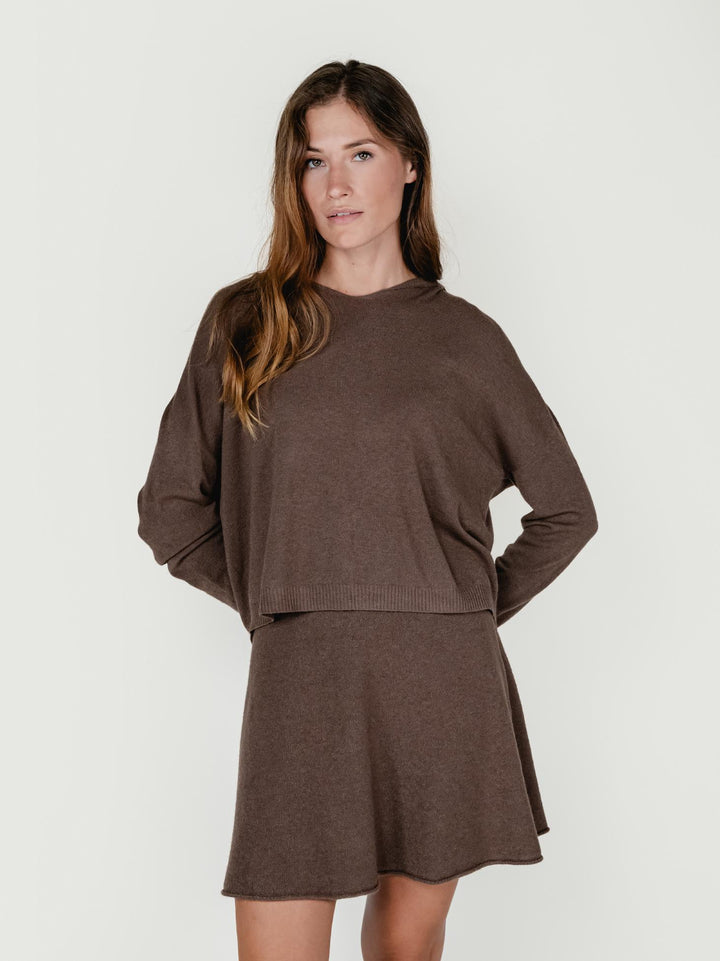 MAGLIA CON CAPPUCCIO TABACCO 022004 0930 BIMOR 